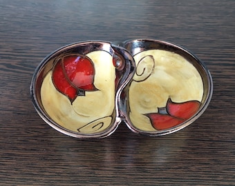 Salt and Pepper Pinch Pot, Ceramic Spice Cellar, Pottery Dipping Bowl, Condiment Pot, Seasoning Dish, Pottery Kitchen Decor