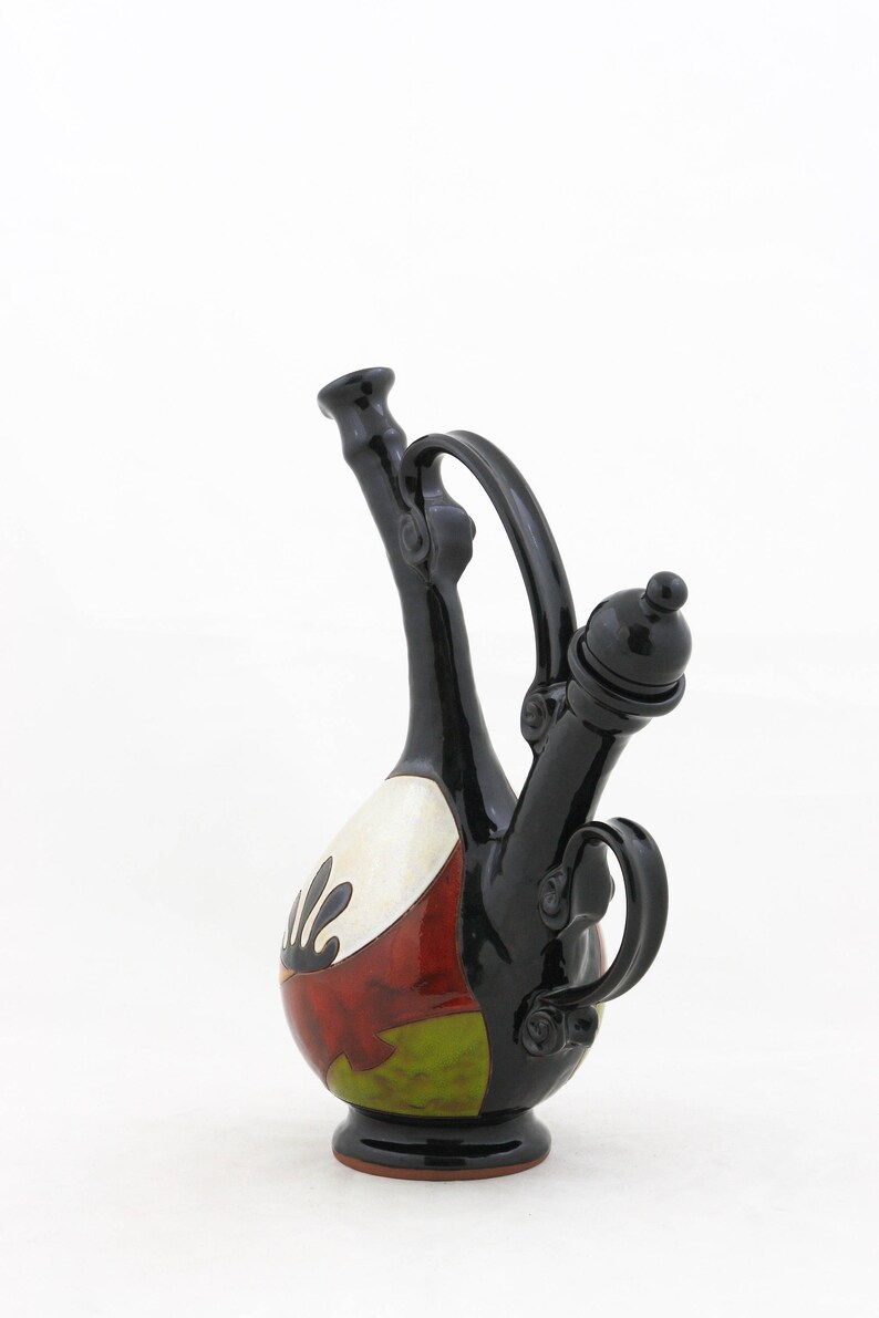 Earthenware Carafe Ceramic Bottle Pottery Wine Bottle Art Ceramic Pitcher Pottery Home Decor Bottle Stoneware Liquor Bottle