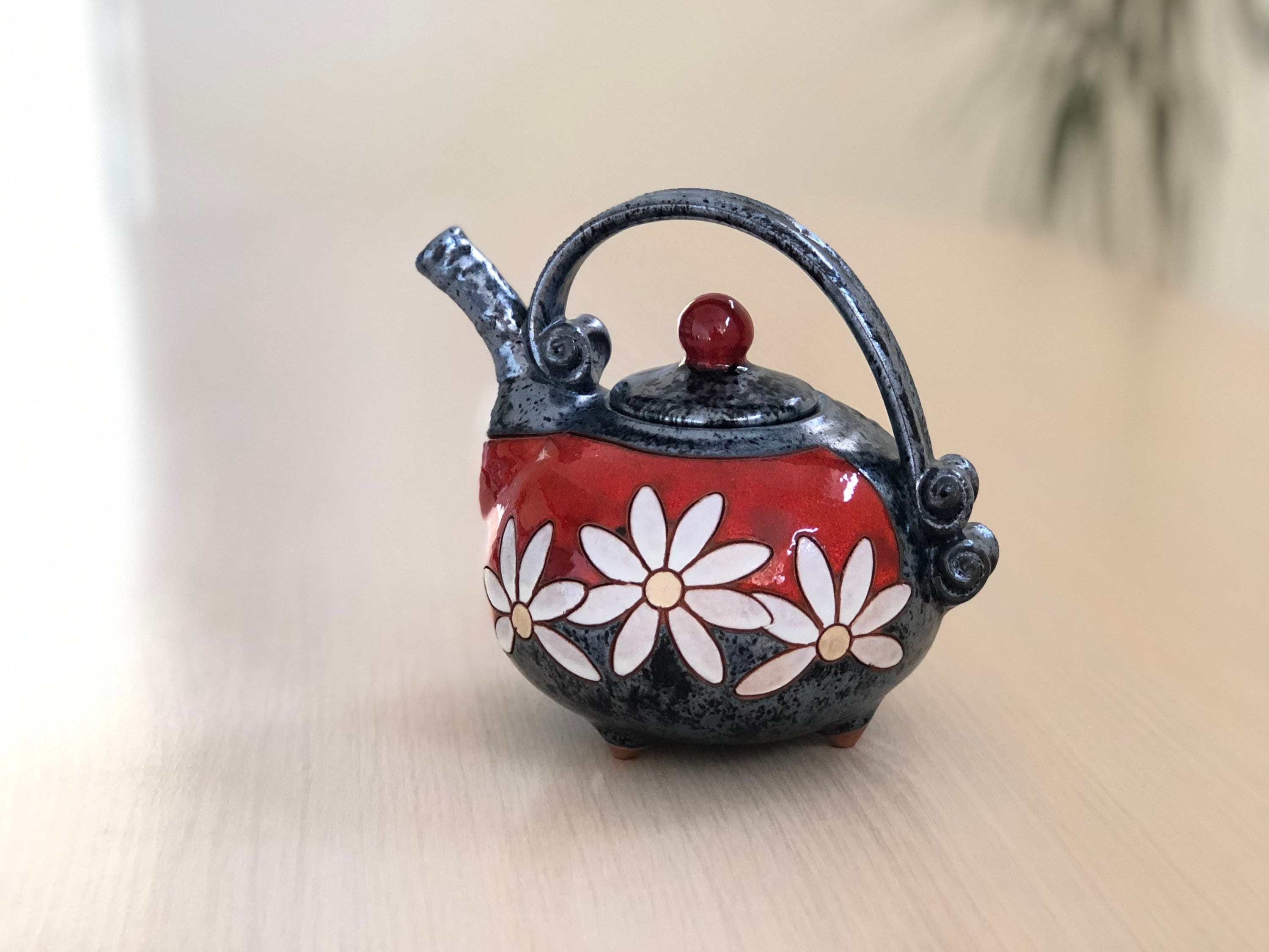 Ceramic Teapot, Cute Teapot, Pottery Handmade Kettle, Small