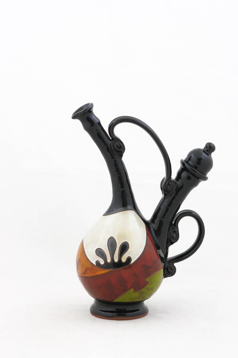 Earthenware Carafe Ceramic Bottle Pottery Wine Bottle Art Ceramic Pitcher Pottery Home Decor Bottle Stoneware Liquor Bottle