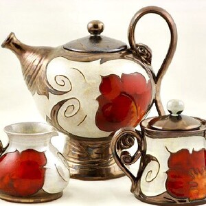Ceramic Teapot, Pottery Tea Pot,Handmade teapot, Stoneware teapot, Unique teapot, Clay Tea Pot, Clay Serving teapot , Anniversary gift image 8
