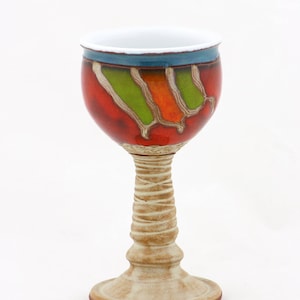 Christmas Gift - Wine goblet, Ceramic goblet, Wine chalice, Stoneware cup , Wine glass, Art pottery Chalice, Gift for dad