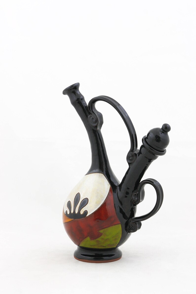 Earthenware Carafe Ceramic Bottle Pottery Wine Bottle Art Ceramic Pitcher Pottery Home Decor Bottle Stoneware Liquor Bottle
