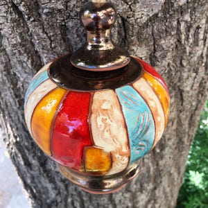 Handcrafted Ceramic Garden Bell Porch Decoration Rustic Windchime, Wall Decor, Artistic Hanging Bell, Outdoor Decor, Mother's Day Gift image 4