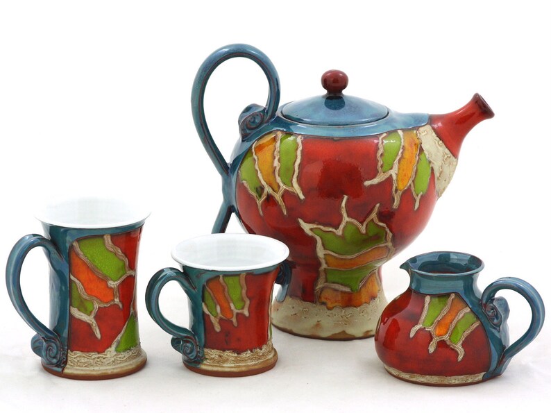 Ceramic Teapot Pottery Teapot Turquoise Teapot Art Pottery Etsy UK