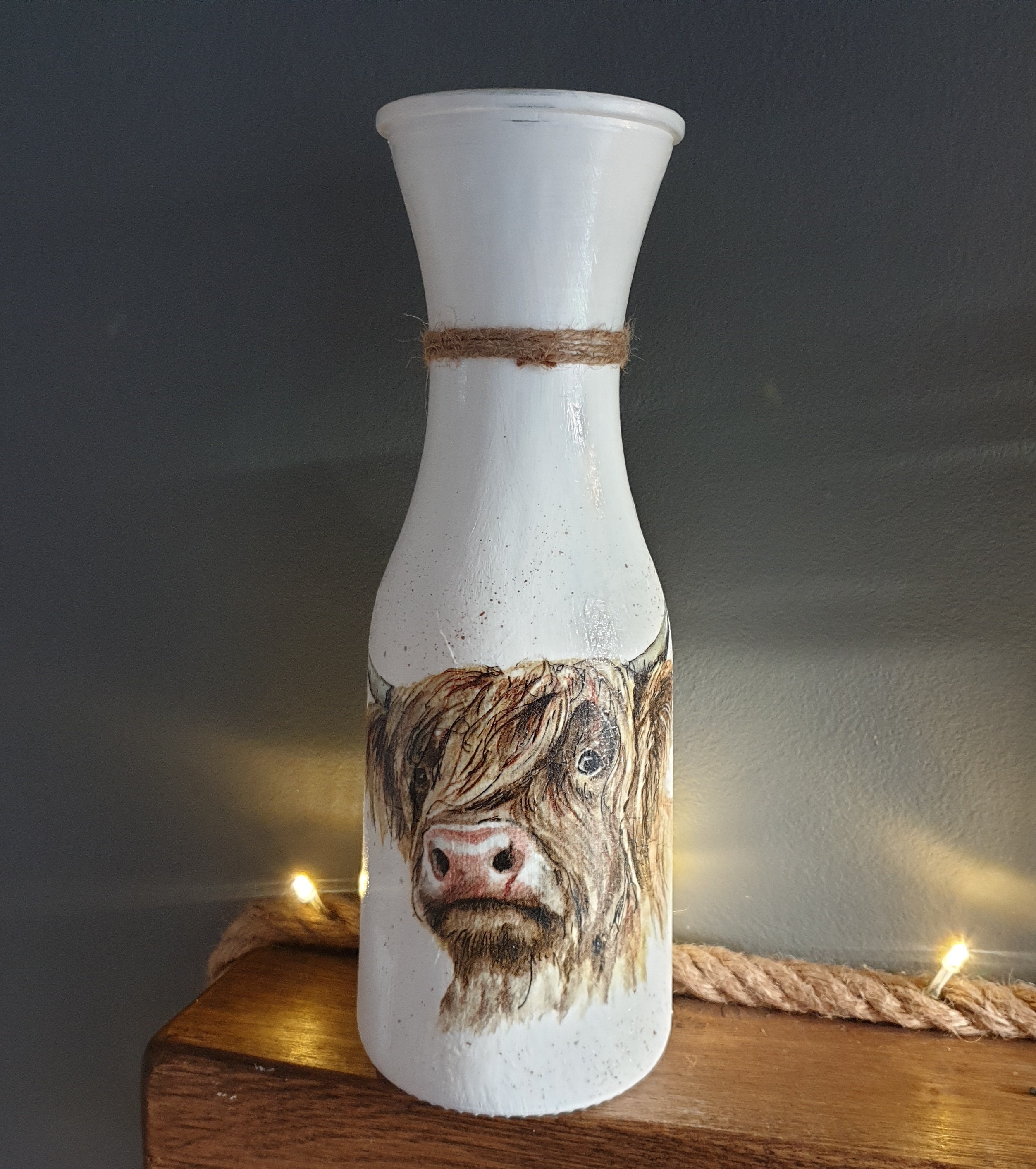 Carafe Wine Flower Vase Highland Cow Etsy UK