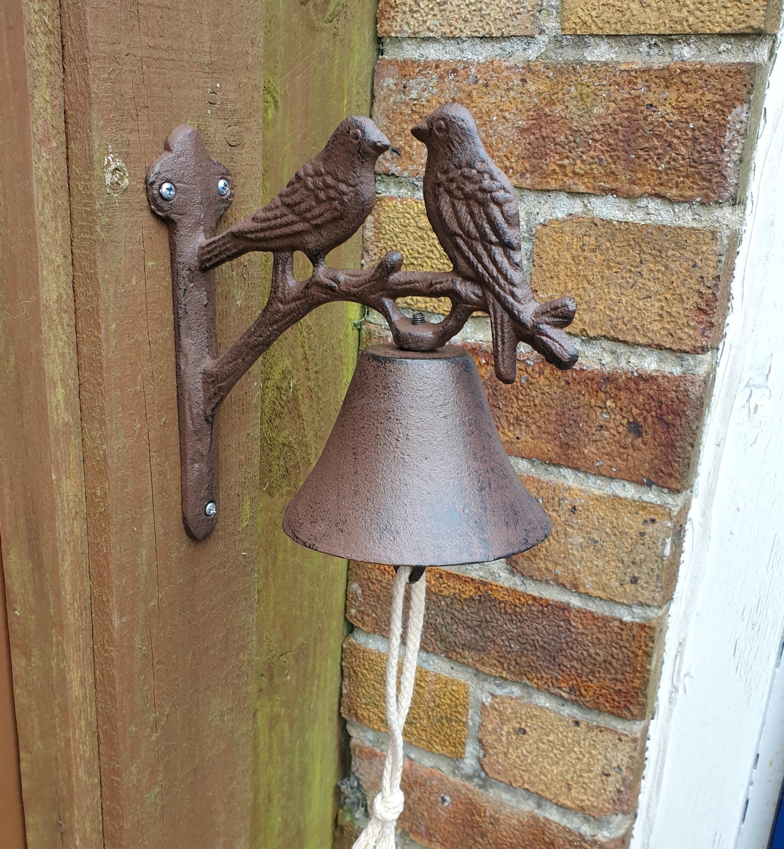 Cast iron birds garden gate bell Etsy