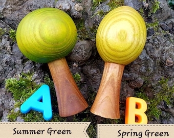 Wooden Toy Tree, Turned Rounded Trees, 10-12cm high, Waldorf play, Natural Small world. Choice of 3 beautiful styles!