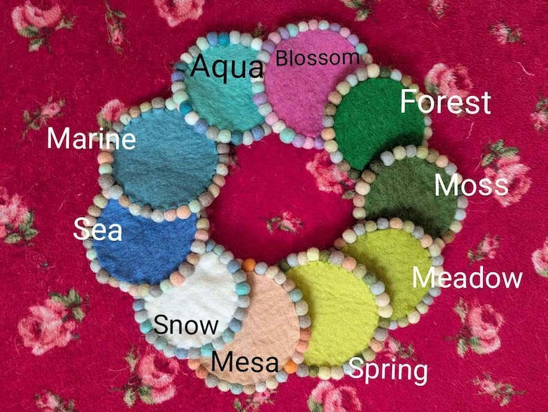 Mini Felted Wool Pebble Playmat: Open Ended Play, Small World Play (11cm) image 10