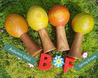 Wooden Toy Tree, Turned Rounded Trees, 10-12cm high, Waldorf play, Natural Small world. Choice of 3 beautiful styles!