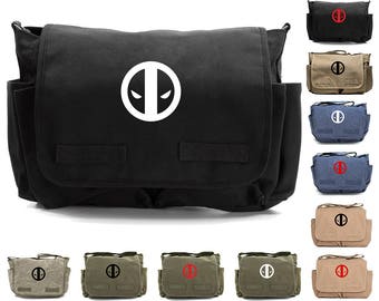 Outdoor Gifts for Men Father Army Canvas Messenger Shoulder Bag for Him Husband Boyfriend Heavyweight Monogrammed Crossbody Laptop Bags