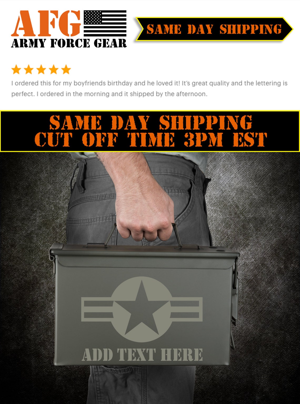 Personalized Air Force Ammo Can Engraved Gift Custom .50 Cal Etsy