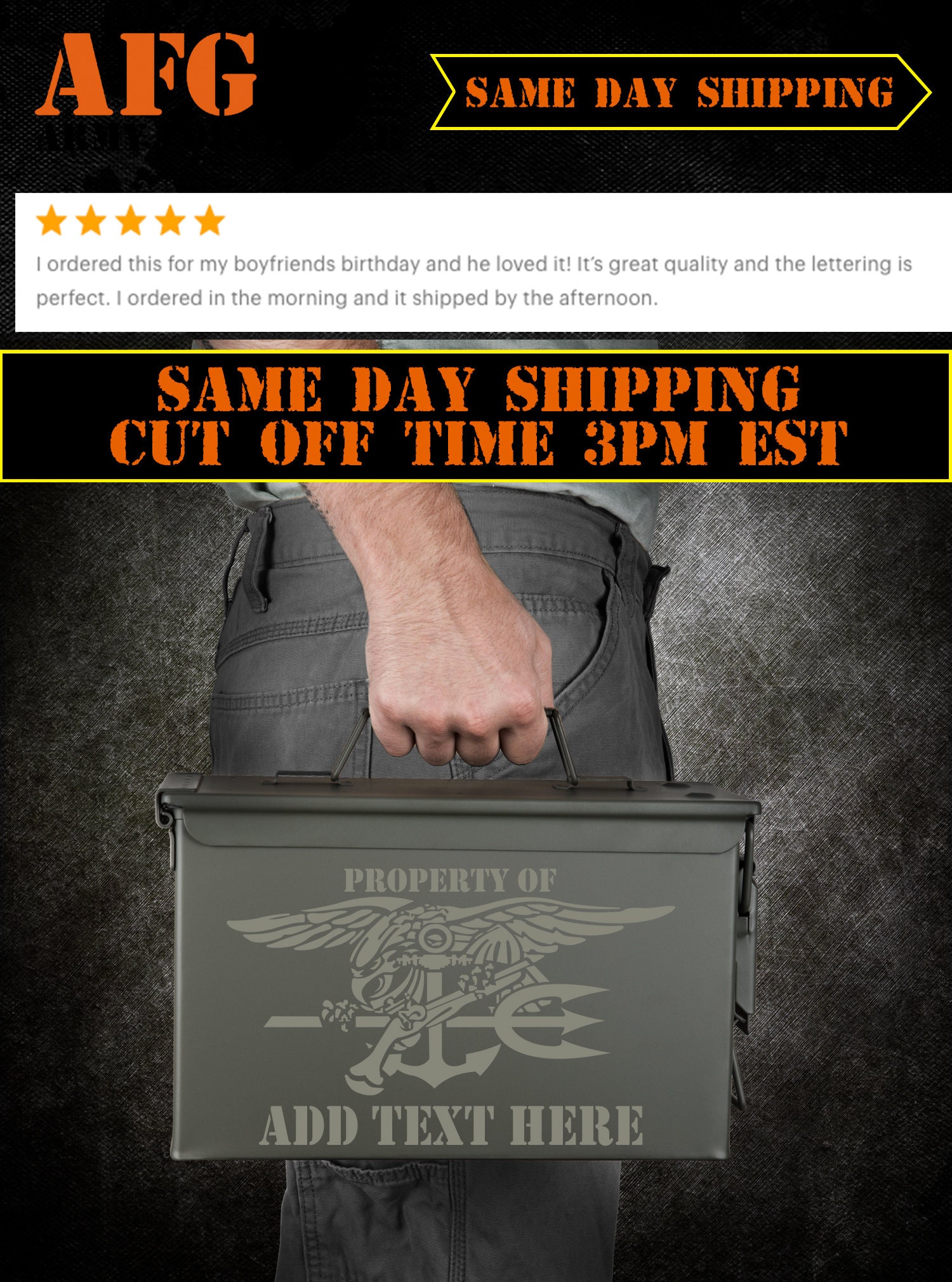 Navy Seal Ammo Can Personalized Custom Engraved .50 Cal Etsy