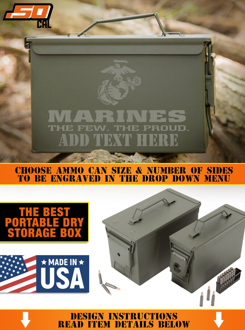 Marine Corps Custom Ammo Box Engraved Ammo Can Gift For Etsy