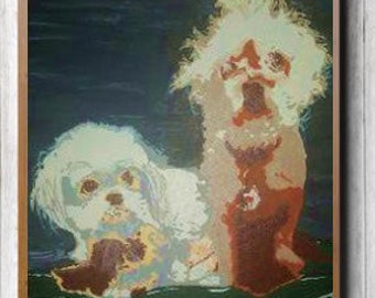 Pet Loss Custom Pet Portrait Abstract Portrait Pet Memorial Pet Painting Custom Pet Painting Dog Mom Dog Dad Anniversary Gift Pet Christmas