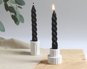 Candlestick Holder, Modern Decor, 2cm Candle Stand, Taper Holder, White Candle Stand, Concrete,Dinner Candle Stand