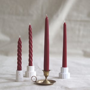 Beeswax Dinner Candle: Twisted Taper Candle, Natural Eco-Dye