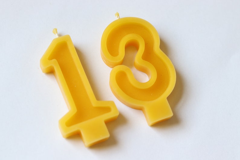 Birthday Candles Numbers Beeswax Birthday Candle Numbers Gold Yellow Number Candles Number Birthday Cake Topper Age Number Candle image 2
