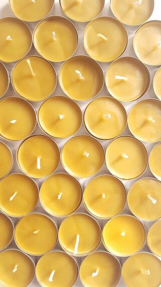 10 Candele Da Tè In Pura Cera D'api, Profumo Di Miele, Fiamma Calda, Lunga Durata, Artigianali