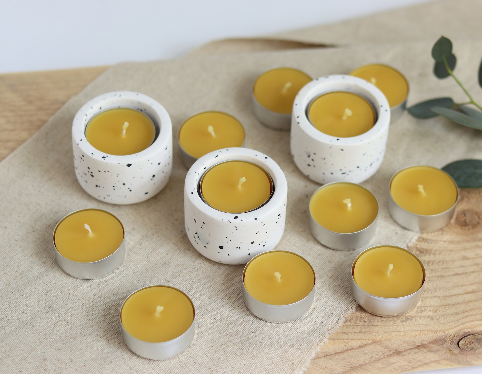 100 Pure & Natural Beeswax Tea Light Candles Unscented Etsy UK