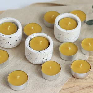 Tealight Candles - Beeswax Tealights Candles - Natural Candles - Puryfing Candles - Unscented Candles - Organic Standards Beeswax -Clean Air