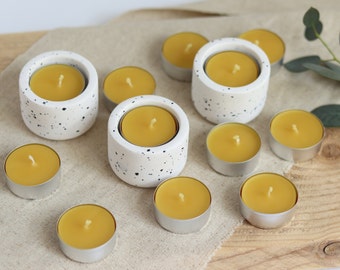 Candele tealight - Candele Tealights cera d'api - Candele naturali - Candele Puryfing - Candele non profumate - Standard biologici Cera d'api - Aria pulita