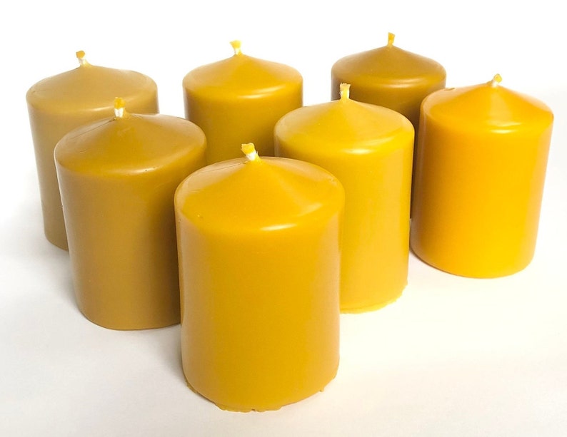 100% Pure & Natural Beeswax Candles Unscented Candle Anti Alergic Candle Aromatherapy Meditation-Sustainable living Pillar beeswax image 5