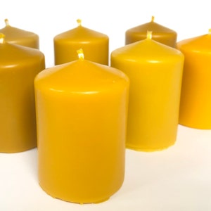 100% Pure & Natural Beeswax Candles Unscented Candle Anti Alergic Candle Aromatherapy Meditation-Sustainable living Pillar beeswax image 1