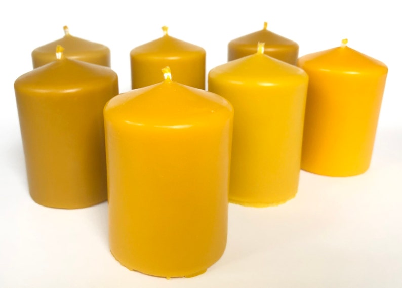 100% Pure & Natural Beeswax Candles Unscented Candle Anti Alergic Candle Aromatherapy Meditation-Sustainable living Pillar beeswax image 1