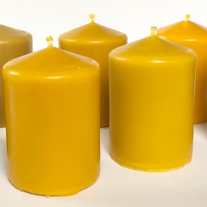 100% Pure & Natural Beeswax Candles Unscented Candle Anti Alergic Candle Aromatherapy Meditation-Sustainable living Pillar beeswax image 3