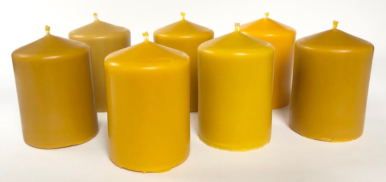 100% Pure & Natural Beeswax Candles Unscented Candle Anti Alergic Candle Aromatherapy Meditation-Sustainable living Pillar beeswax image 3