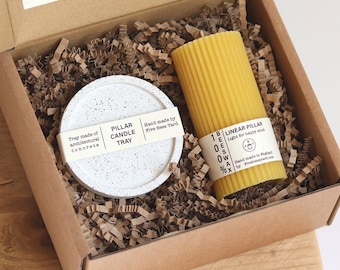 Boîte à bougies en cire d'abeille, Boîte-cadeau en cire d'abeille, Coffret cadeau plateau de bougies, Cadeau pour un ami, Coffret cadeau bougies, Bloc en cire d'abeille, Cadeau décoration d'intérieur, Cadeau pour la maison