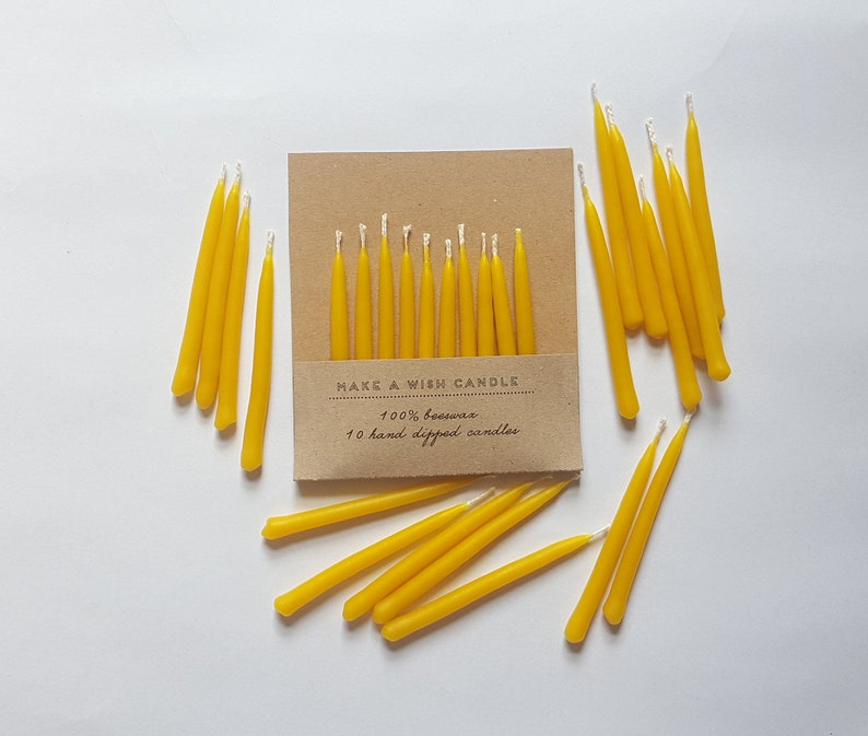 Birthday Beeswax Candles Birthday Candles Party Candles Outdoor Candles Eco Friendly Small Candles Clean & Healthy Candles Cake image 3