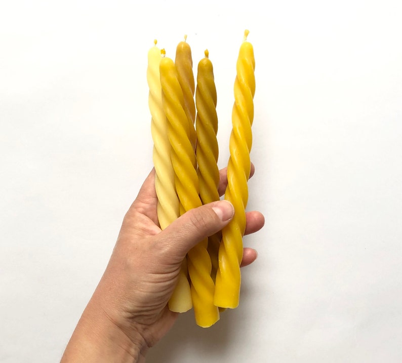 Taper candle Dinner candleTwisted taperBeeswax Etsy