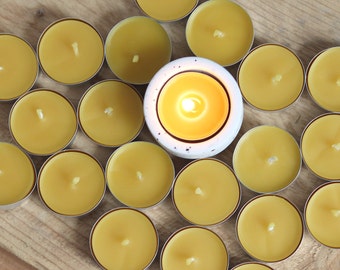 Scented Tealight Candles - Natural Scents - Beeswax Tea lights Candle - Natural - Purifying - Organic Standards -Lush Smell - Fragrance Oil