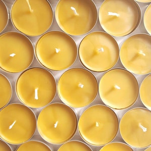 Tealight Candles - Beeswax Tealights Candles - Natural Candles - Puryfing Candles - Unscented Candles - Organic Standards Beeswax -Clean Air