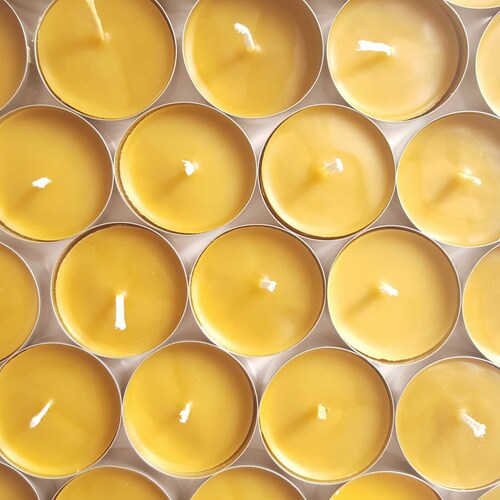 Tealight Candles Beeswax Tealights Candles Natural Candles Etsy