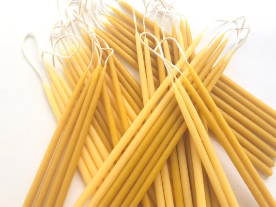 Deybby Candele Coniche In Cera D'Api Naturale - Fatte A Mano, 25,4 Cm, 9 Ore Di Combustione, Senza Fumo, Confezione Da 2