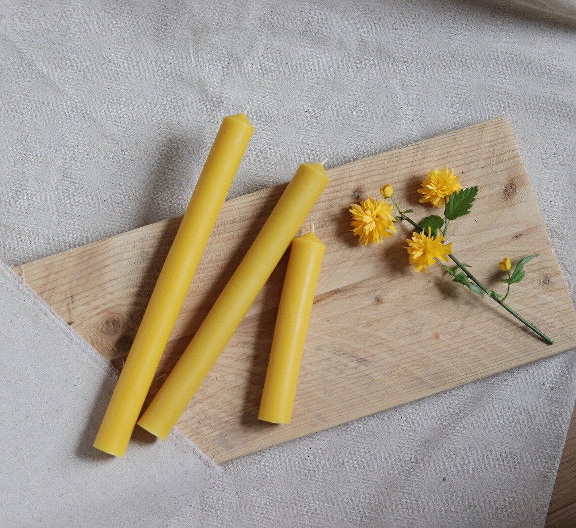 Beeswax Baptism Candle Christening Candle Baptismal Etsy UK
