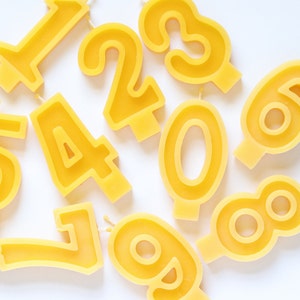 Birthday Candles Numbers | Beeswax Birthday Candle Numbers | Gold Yellow Number Candles | Number Birthday Cake Topper |  Age Number Candle