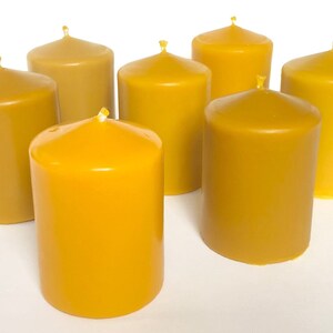 100% Pure & Natural Beeswax Candles Unscented Candle Anti Alergic Candle Aromatherapy Meditation-Sustainable living Pillar beeswax image 2