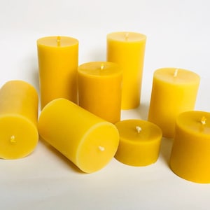 100% Pure & Natural Beeswax  Candles - Unscented Candle - Anti Alergic Candle - Votive -Block candle-Sustainable living- Pillar beeswax