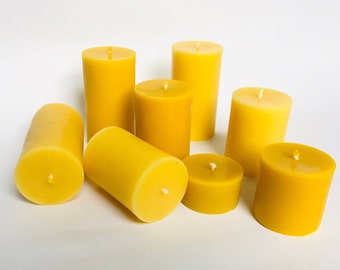 100% Pure & Natural Beeswax  Candles - Unscented Candle - Anti Alergic Candle - Votive -Block candle-Sustainable living- Pillar beeswax