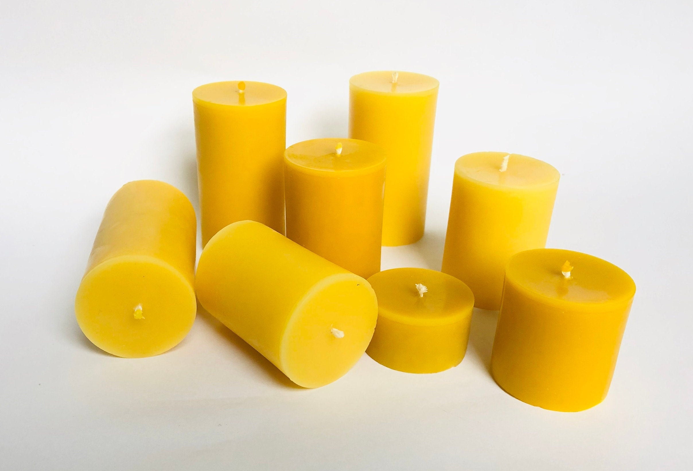 100 Pure & Natural Beeswax Candles Unscented Candle Anti Etsy