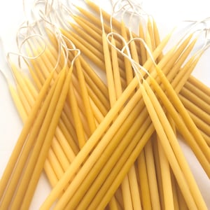 Birthday Beeswax Candles - Cake Decoration - Tall Beeswax Candles - Smokeless and Dripless Candle -Slim Candles- Celebration - Hand Dipped