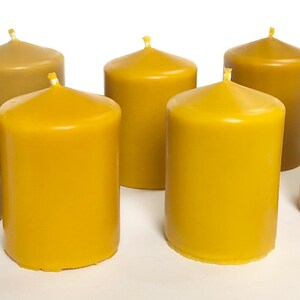 100% Pure & Natural Beeswax Candles Unscented Candle Anti Alergic Candle Aromatherapy Meditation-Sustainable living Pillar beeswax image 6