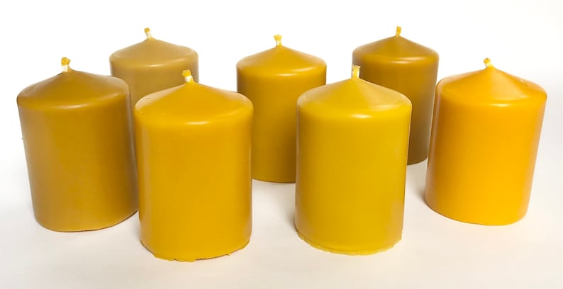 100% Pure & Natural Beeswax Candles Unscented Candle Anti Alergic Candle Aromatherapy Meditation-Sustainable living Pillar beeswax image 6