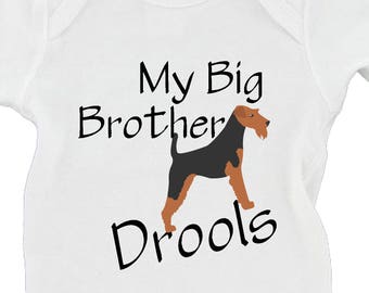 My Big Brother | Sister | Drools Welsh Terrier Dog Sibling Fur Baby - Baby Bodysuit