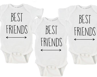 Best Friends Triplet Set (3) Baby Bodysuit