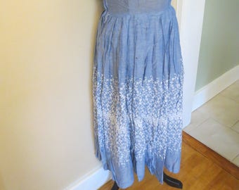 Soft Blue Dress with Floral Details